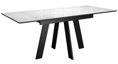 Стол DikLine DKM110 Керамика Carrara Gloss (мрамор глянец белый)/подстолье черное/опоры черные — фото 5