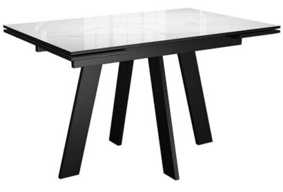 Стол DikLine DKM110 Керамика Carrara Gloss (мрамор глянец белый)/подстолье черное/опоры черные — фото 1