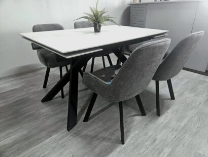 Стол DikLine DX140 Хромикс белый/опоры черные (2 уп.) — фото 7