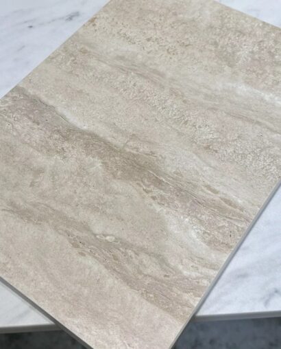 Стол КАЛВИН (CALVIN) 180 цвет ТРАВЕРТИН (MATTE ROME TRAVERTINE SOLID CERAMIC) / СЕРЫЙ ДУБ, ®DISAUR — фото 3