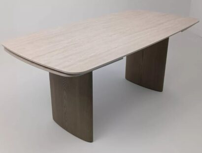 Стол КАЛВИН (CALVIN) 180 цвет ТРАВЕРТИН (MATTE ROME TRAVERTINE SOLID CERAMIC) / СЕРЫЙ ДУБ, ®DISAUR — фото 7