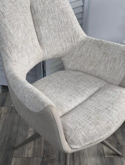Стул ДАВЕН (DAVEN) 360 град, цвет КРЕМОВЫЙ RIELY-111 / G1038-101, ткань / ЛАТТЕ каркас, ®DISAUR — фото 4