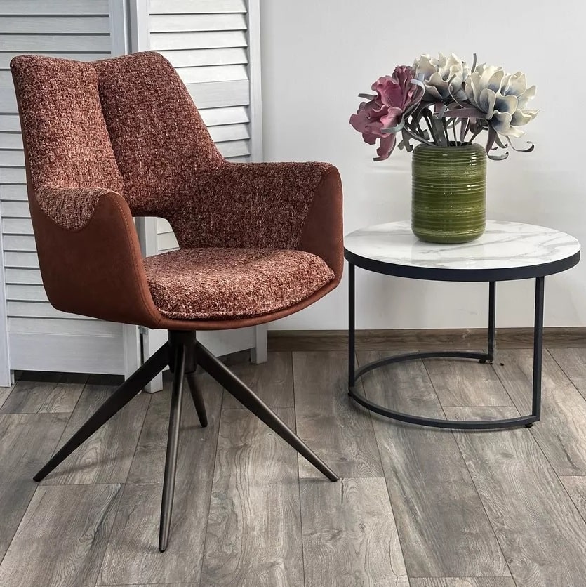 Стул DAVEN 360 град. поворот. RIELY-501 / G1038-18 Коричневый /Темно-серый