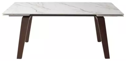 Стол БЭТИС (BETIS) 180 цвет МРАМОР (MATTE GILDED WHITE SOLID CERAMIC) / Орех (WALNUT) — фото 12