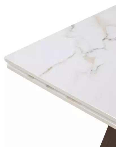 Стол БЭТИС (BETIS) 180 цвет МРАМОР (MATTE GILDED WHITE SOLID CERAMIC) / Орех (WALNUT) — фото 11