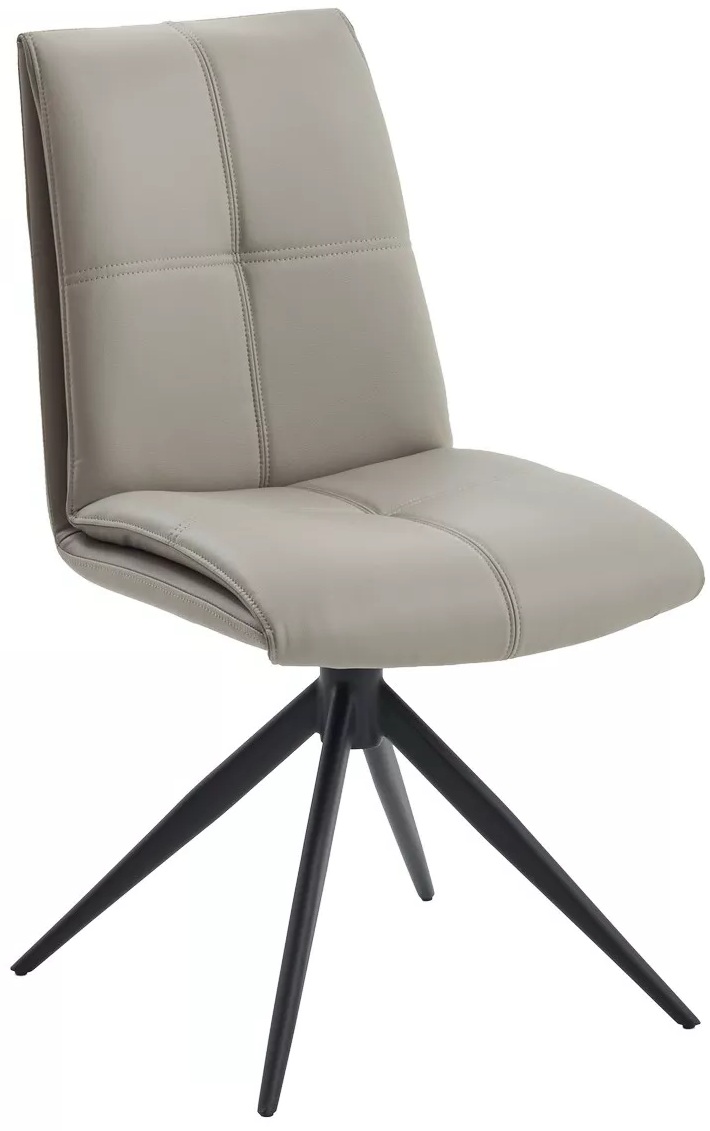 Стул ВИГГЕ (VIGGE) 360 град. поворот. HF017-11 / HF017-12 Бежевый, экокожа / Черный каркас, ®DISAUR