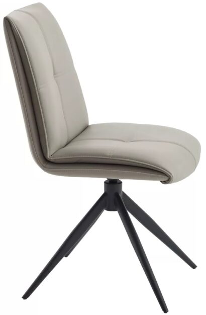 Стул ВИГГЕ (VIGGE) 360 град. поворот. HF017-11 / HF017-12 Бежевый, экокожа / Черный каркас, ®DISAUR — фото 4