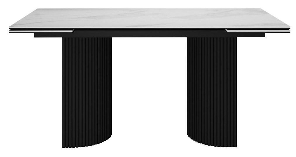 Стол DikLine IKD160 Керамика Carrara Gloss (мрамор глянец белый)/подстолье черное (2 уп.)