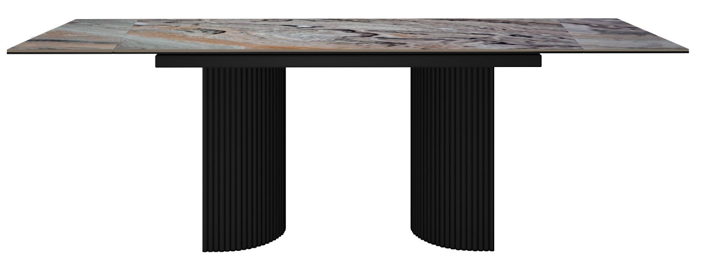 Стол DikLine IKD160 керамика Venetian Brown Light глянец, подстолье черное, опоры черные (2уп.)