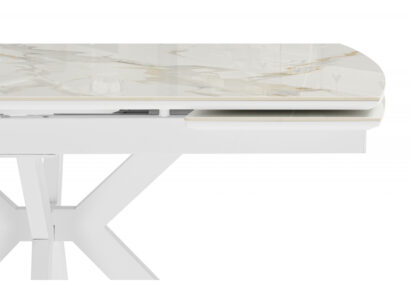 Керамический стол Катчел-2 120(180)x80 calacatta gold / белый — фото 3