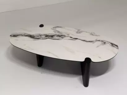 Стол кофейный АРН (ARN) цвет FENDI WHITE керамика на стекле/массив/ МДФ, дубовый шпон ®DISAUR — фото 7