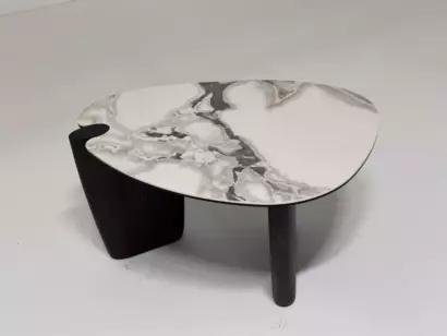 Стол кофейный ДЭГ (DAG) цвет FENDI WHITE керамика на стекле/массив/ МДФ, дубовый шпон ®DISAUR — фото 7