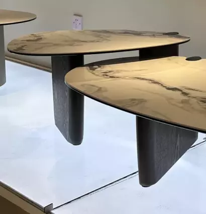 Стол кофейный ДЭГ (DAG) цвет FENDI WHITE керамика на стекле/массив/ МДФ, дубовый шпон ®DISAUR — фото 9