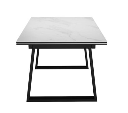 Стол DikLine DKZ160 Керамика Tianshan White (белый полуглянец)/подстолье черное/опоры черные — фото 5