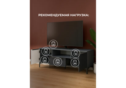ТВ-тумба Иадама графит / графит софт — фото 6