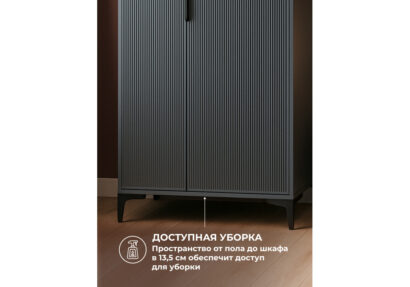 Шкаф Иадама двухстворчатый графит / графит софт — фото 6