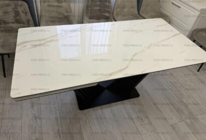Стол DikLine SKV180 Керамика Леонардо глянец YB9018120HG/подстолье черное/опоры черные (2 уп.) — фото 13