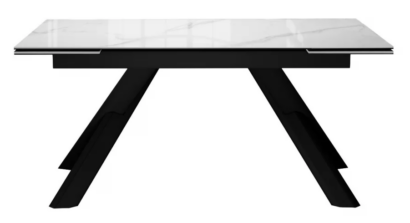 Стол DikLine DKX140 керамика Carrara Gloss (мрамор глянец белый), подстолье черное, опоры черные (2уп.) — фото 3