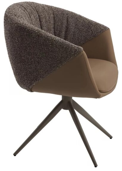 Стул ГИССЕН (GISSEN) 360 град., цвет КОФЕ HP032-08A PU / V885-1, экокожа / ткань / ЛАТТЕ, ®DISAUR — фото 6