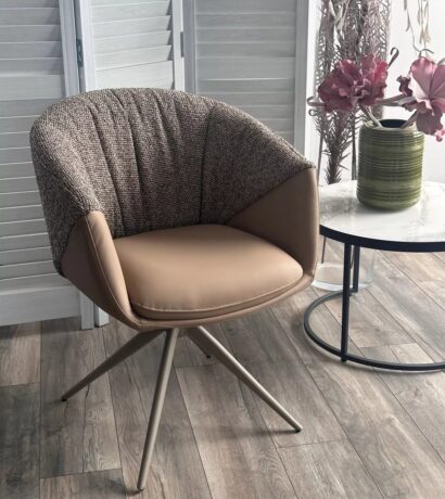 Стул ГИССЕН (GISSEN) 360 град., цвет КОФЕ HP032-08A PU / V885-1, экокожа / ткань / ЛАТТЕ, ®DISAUR — фото 7