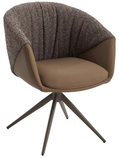 Стул ГИССЕН (GISSEN) 360 град., цвет КОФЕ HP032-08A PU / V885-1, экокожа / ткань / ЛАТТЕ, ®DISAUR — фото 1