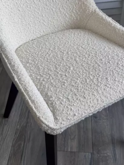 Стул КРИСТИАН (CRISTIAN) цвет БЕЛЫЙ White A2635-1A, букле / орех, ®DISAUR — фото 4
