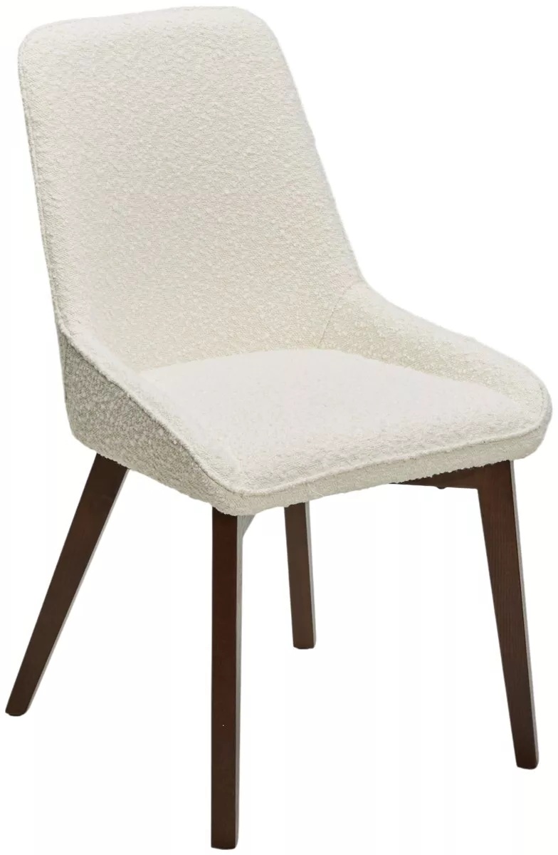 Стул КРИСТИАН (CRISTIAN) цвет БЕЛЫЙ White A2635-1A, букле / орех, ®DISAUR