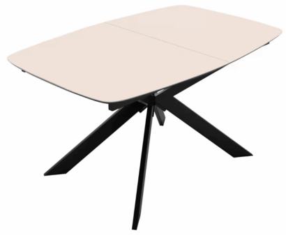 Стол DikLine BK140 керамика Krater Perla (бежевый матовый), подстолье черное, опоры черные — фото 5