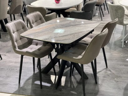 Стол DikLine DKB110, Керамика Venetian Brown Light глянец, опоры черные — фото 9