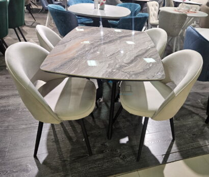 Стол DikLine DKB110, Керамика Venetian Brown Light глянец, опоры черные — фото 10