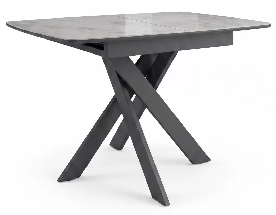 Стол DikLine DKB110, Керамика Italian Grey (глянец серый)/подстолье черное/опоры черные