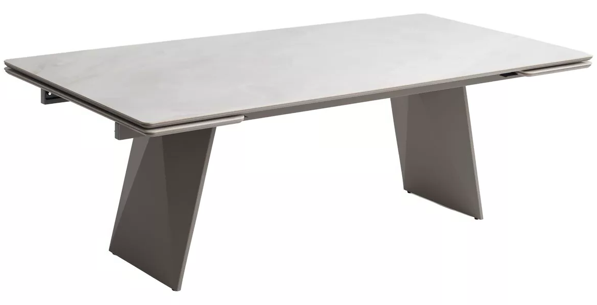 Стол ШЕРЛ 220 цвет ОНИКС (CRYSTAL ONIX BIANCO), керамика / Латте каркас