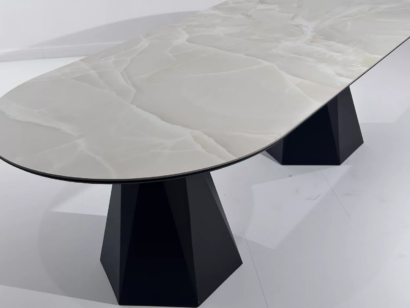 Стол ОРФЕЙ 240 нераскладной цвет ОНИКС (ONYX SABLE PULIDO), керамика / Черный каркас — фото 9