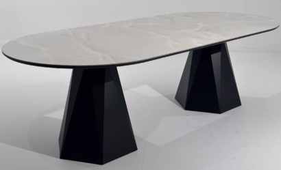 Стол ОРФЕЙ 240 нераскладной цвет ОНИКС (ONYX SABLE PULIDO), керамика / Черный каркас — фото 6