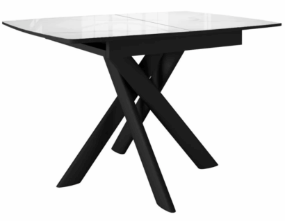 Стол DikLine DKB110, Керамика Carrara Gloss (мрамор глянец белый)/подстолье черное/опоры черные — фото 1