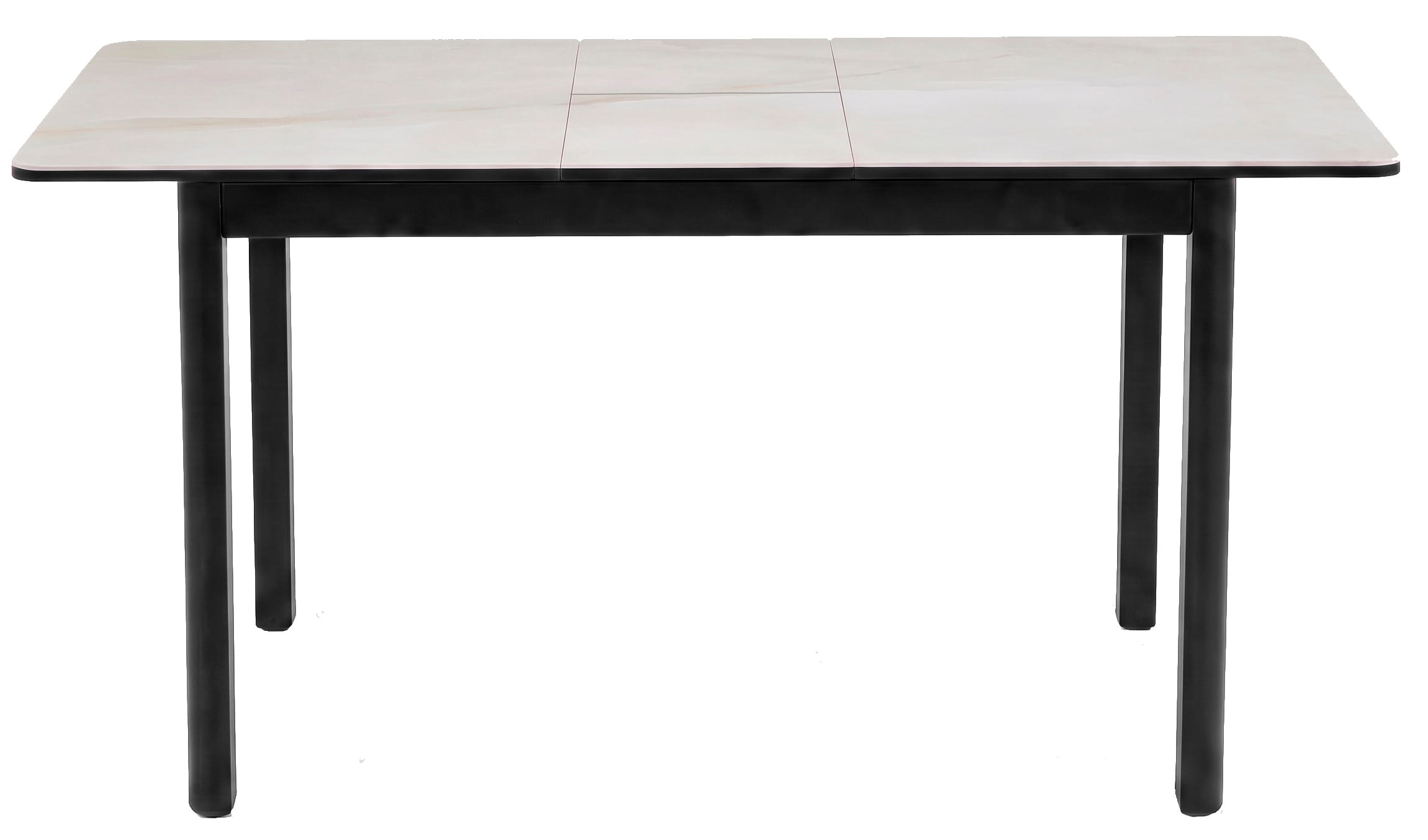 Стол DikLine DKQ120 Керамика белый Icelandic white jade (Ostra Bianco Light)/подстолье черное/опоры черные