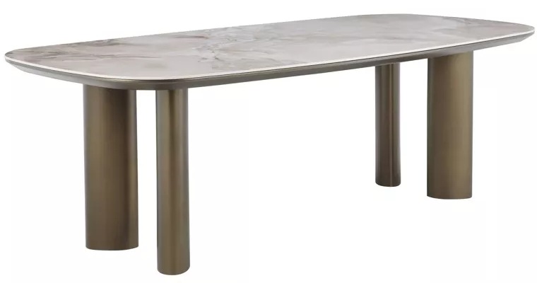 Стол ГАРДЕ (GARDE) 239 цвет БЕЖЕВЫЙ МРАМОР CA036, керамика / коричневый, ®DISAUR