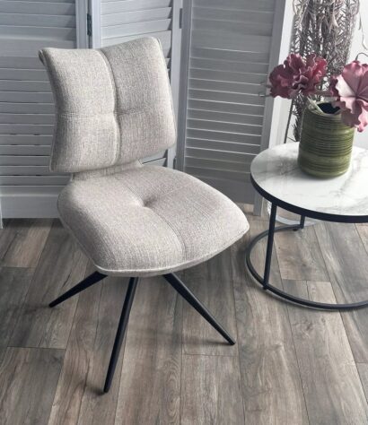 Стул ДЕЛИ (DELI) 360 град, цвет БЕЖЕВЫЙ H300126-2, ткань / ЧЕРНЫЙ каркас, ®DISAUR — фото 5