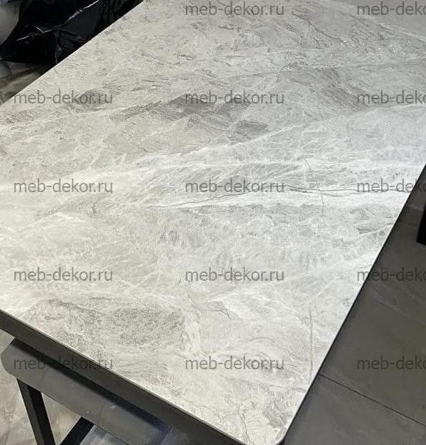 Стол DikLine RKM90 Керамика серый глянец (italian middle grey)/подстолье черное/опоры черные