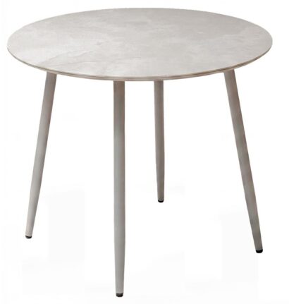Стол DikLine RKM90 Керамика глянец белый Icelandic white jade (Ostra Bianco Light)/подстолье капучино/опоры капучино — фото 1