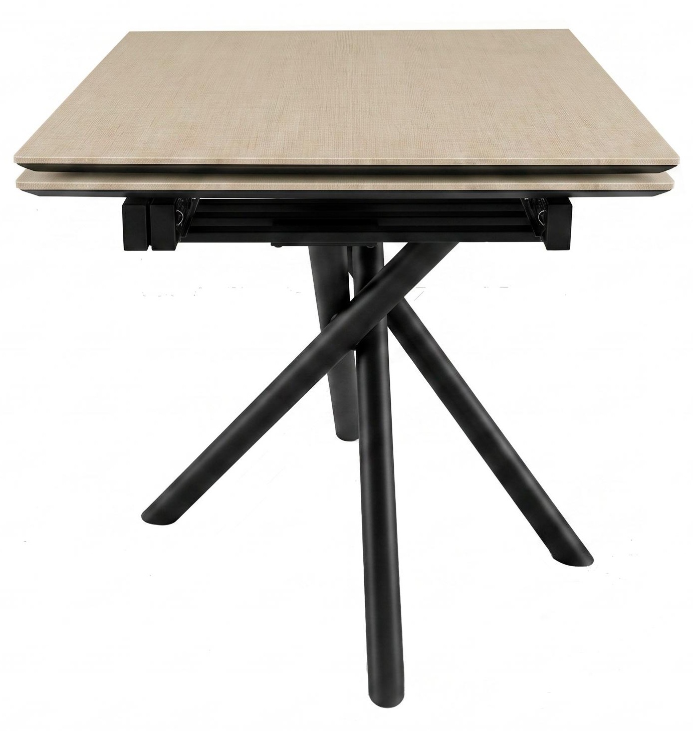 Стол DikLine BX110 Текстиль бежевый/опоры черные (2 уп.)