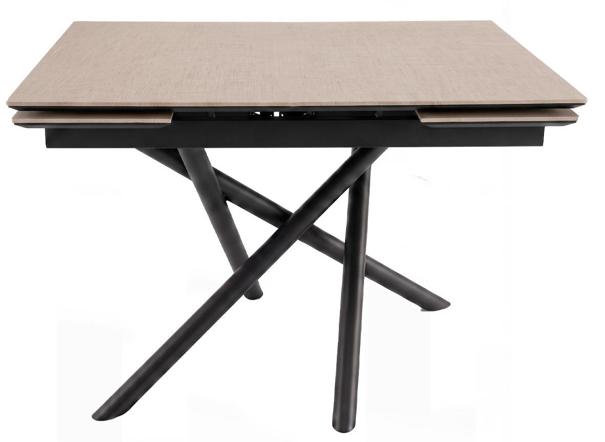 Стол DikLine BX110 Текстиль бежевый/опоры черные (2 уп.)