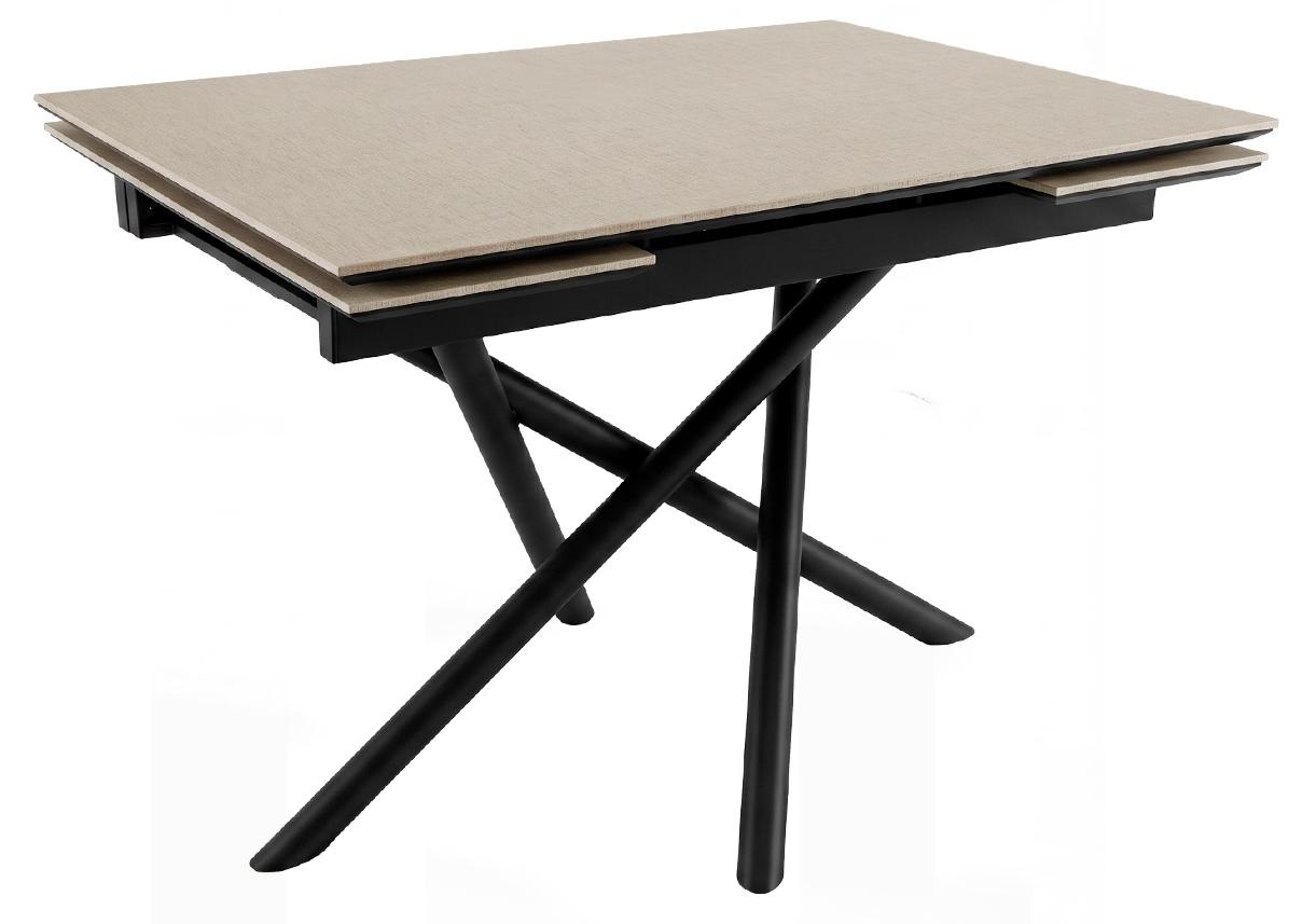 Стол DikLine BX110 Текстиль бежевый/опоры черные (2 уп.)