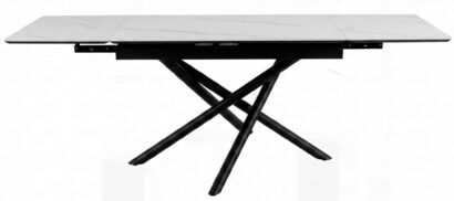 Стол DikLine BKX110 Керамика Carrara Gloss (мрамор глянец белый)/подстолье черное/опоры черные (2уп.) — фото 4
