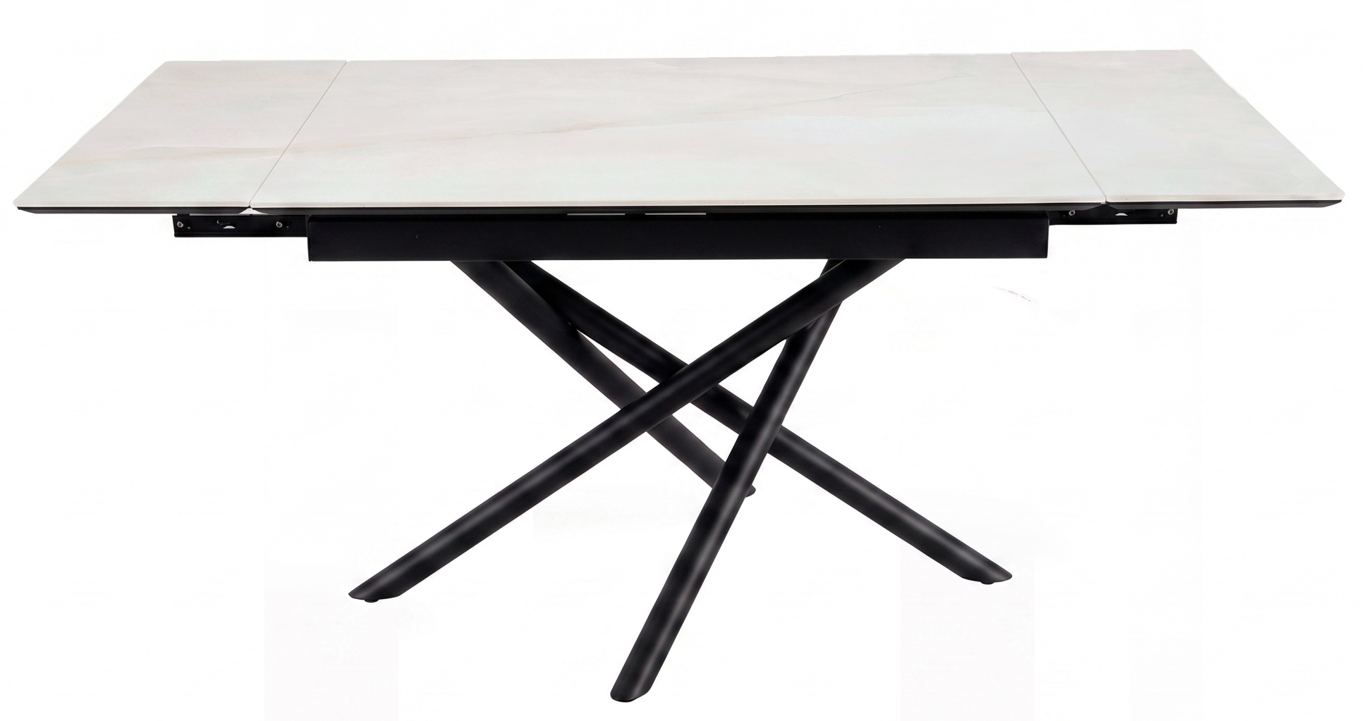Стол DikLine BKX110 Керамика белый Icelandic white jade (Ostra Bianco Light)/подстолье черное/опоры черные (2уп.)