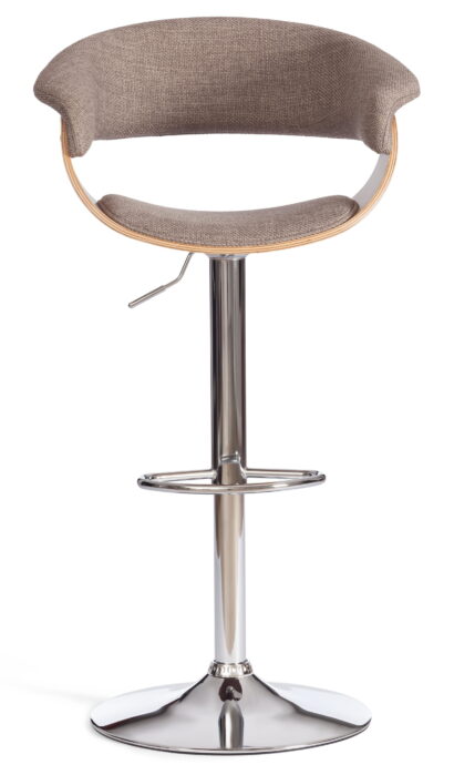 Стул барный Вимта/Vimta (мод.4021S) металл/дерево/ткань, 60х51х91,5-112,5см, выс. сид. 61,5-82,5см, бежевый/натур./хром — фото 5
