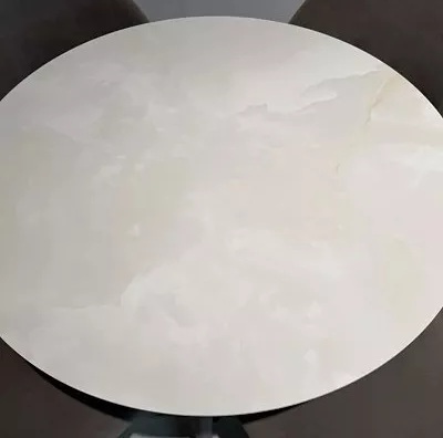 Стол DikLine RKM90 Керамика глянец белый Icelandic white jade (Ostra Bianco Light)/подстолье черное/опоры черные