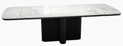 Стол DikLine DKO140 Керамика Platinum ART (белый глянец)/подстолье черное/опоры черные (2 уп.) — фото 6