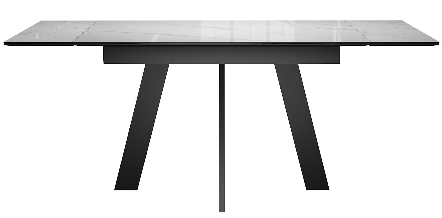 Стол DikLine DKM140 Керамика Carrara Gloss (мрамор глянец белый)/подстолье черное