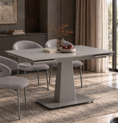Керамический стол Мун 120(180)х80 carmen light gray / серый матовый — фото 11